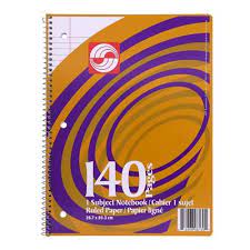 Cahier spirale 140 pages